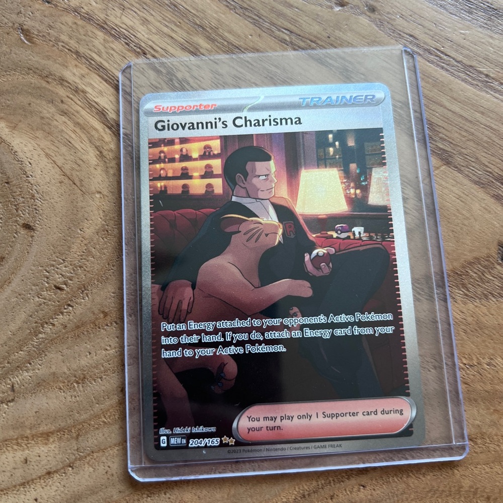 Pokemon Trading Card - Giovanni's Charisma with Red and Black